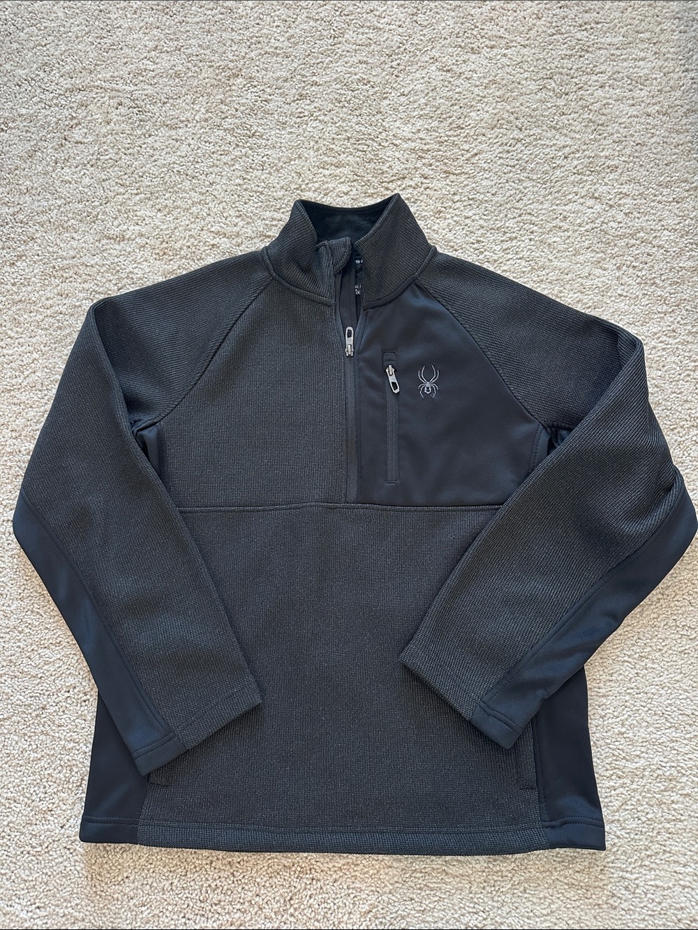 Spyder Men's Black Quarter-Zip Fleece Pullover